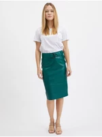Women's green faux leather pencil skirt ORSAY