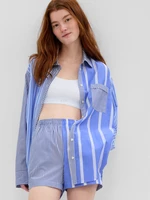 Blue Women's Striped Pajama Shirt GAP