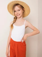 Girls' white cotton top