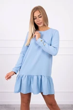 Dress with ruffle blue