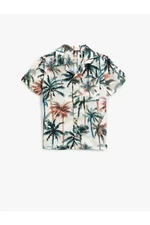 Koton Summer Theme, Palm Pattern Short Sleeve Shirt 2skb60025tw