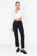 Trendyol Black Woven High Waist Trousers