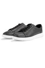 Ducavelli Verano Genuine Leather Men's Casual Shoes, Summer Sports Shoes, Lightweight Shoes Black.