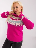 Fuchsia Women's Turtleneck Plus Size