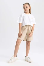 DEFACTO Girls Cargo Fit Sweatshirt Fabric Shorts