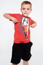 Boys' red T-shirt with app