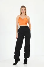 BİKELİFE Women's Black Stopper Parachute Pants