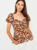 Brown floral blouse CAMAIEU - Ladies