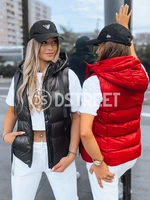 Women's quilted vest WISE OWL black Dstreet