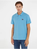 Světle modré pánské polo tričko Tommy Jeans Badge Polo