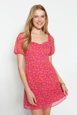 Trendyol Fuchsia Balloon Sleeve Woven Dress