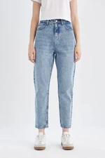 DEFACTO Lina Mom Fit High Waist Ankle Length Jean Washed Trousers