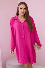 Long shirt with fuchsia viscose