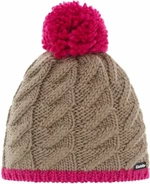 Eisbär Asteria Pompon Kids Beanie Beige/Pink UNI Lyžiarska čiapka