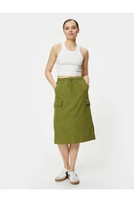 Koton Parachute Skirt with Cargo Pocket Elastic Waist with Stopper