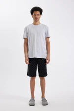 DEFACTO Regular Fit Short Sleeve Pajama Set with Shorts