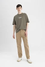 DEFACTO Gabardine Trousers Cargo Pocket Straight Leg