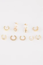 DEFACTO Women's 9-Piece Gold Earrings