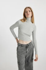 DEFACTO Cool Fitted Turtleneck Ribbed Camisole Basic Long Sleeve T-Shirt