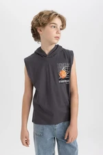 DEFACTO Boy's Printed Hooded Undershirt