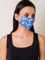 Reusable blue mask with print