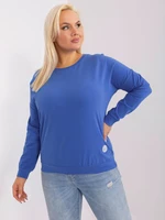 Navy blue plus size blouse with long sleeves