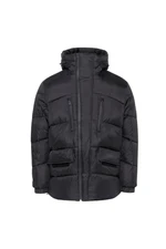 Tommy Jeans Bunda - TJM ASYMMETRIC ZIP PUFFER čierna