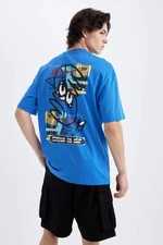 DEFACTO Comfort Fit Crew Neck Back Printed Short Sleeve T-Shirt