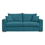 Niebieska sztruksowa rozkładana sofa 225 cm Augustin – Bobochic Paris