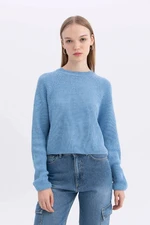 DEFACTO Cool Regular Fit Crew Neck Basic Plain Knitwear Sweater