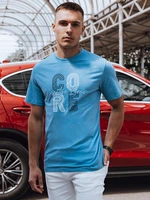 Men's T-shirt with print, blue Dstreet