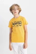 DEFACTO Boy's Crew Neck Printed Short Sleeve T-Shirt