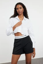 Trendyol Black Striped Cargo Pocket Stripe Waist Detailed Mini Shorts & Bermuda