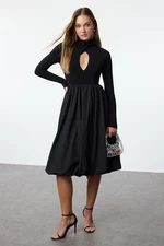 Trendyol Black Balloon Skirt Detailed Elegant Evening Dress