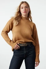 Trendyol Camel Wool Basic Knitted Sweater