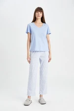 DEFACTO Fall in Love Regular Fit Short Sleeve Pajama Set