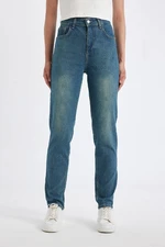 DEFACTO Comfort Mom High Waist Long Jean Washed Trousers