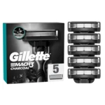 GILLETTE Mach3 Charcoal Náhradné hlavice do holiaceho strojčeka pre mužov 5 ks