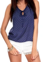 Navy blue top with geometric patterns