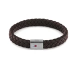 Tommy Hilfiger Tmavě hnědý kožený náramek s ocelovým zapínáním 2790330