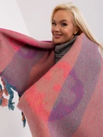 Fuchsia striped winter scarf