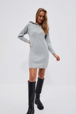 Ribbed dress with hood