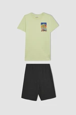 DEFACTO Boy Printed Short Sleeve Shorts Pajama Set