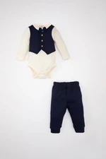 DEFACTO Baby Boy Long Sleeve Snap Body Sweatpants 2-Piece Set