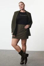 Trendyol Curve Khaki Woven Plus Size Skirt