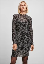 Women's Double Layer Dress AOP asphalt/black