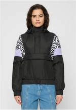 Women's AOP Mixed Pull Over Jacket Black/Zebra