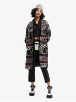 Black Women Patterned Coat Desigual Dev - Women