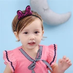 Fashion Sequins Bows Infant Headwear Cute Cartoon Bowknot Elastic Hairband Princess Bangs Hairpins Kids Accessories Photo Props