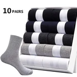 10pairs/ Men's Socks Polyester Cotton Middle Tube Socks Summer Thin Solid Color Breathable Business Men's Socks Men DropShipping